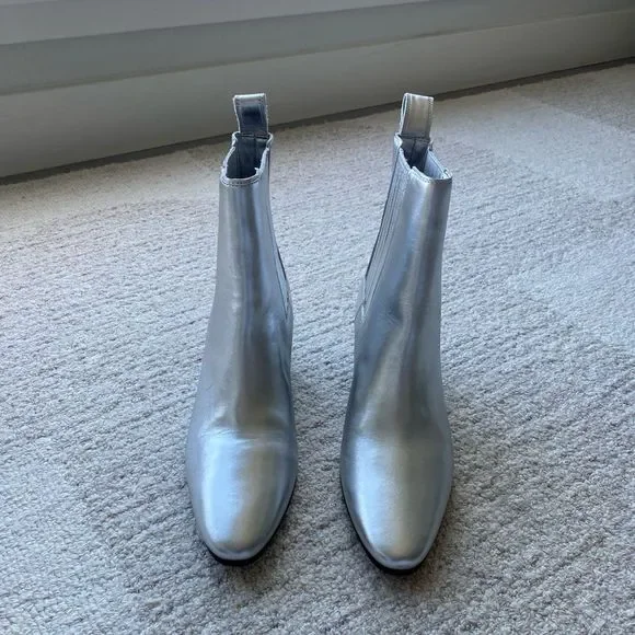 J. Crew Piper Ankle Boots in Metallic Leather Size 6 - Picture 3 of 8
